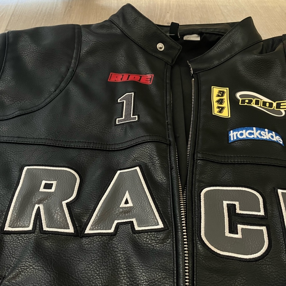 LEATHER RACE JACKET - Picture 2 of 3